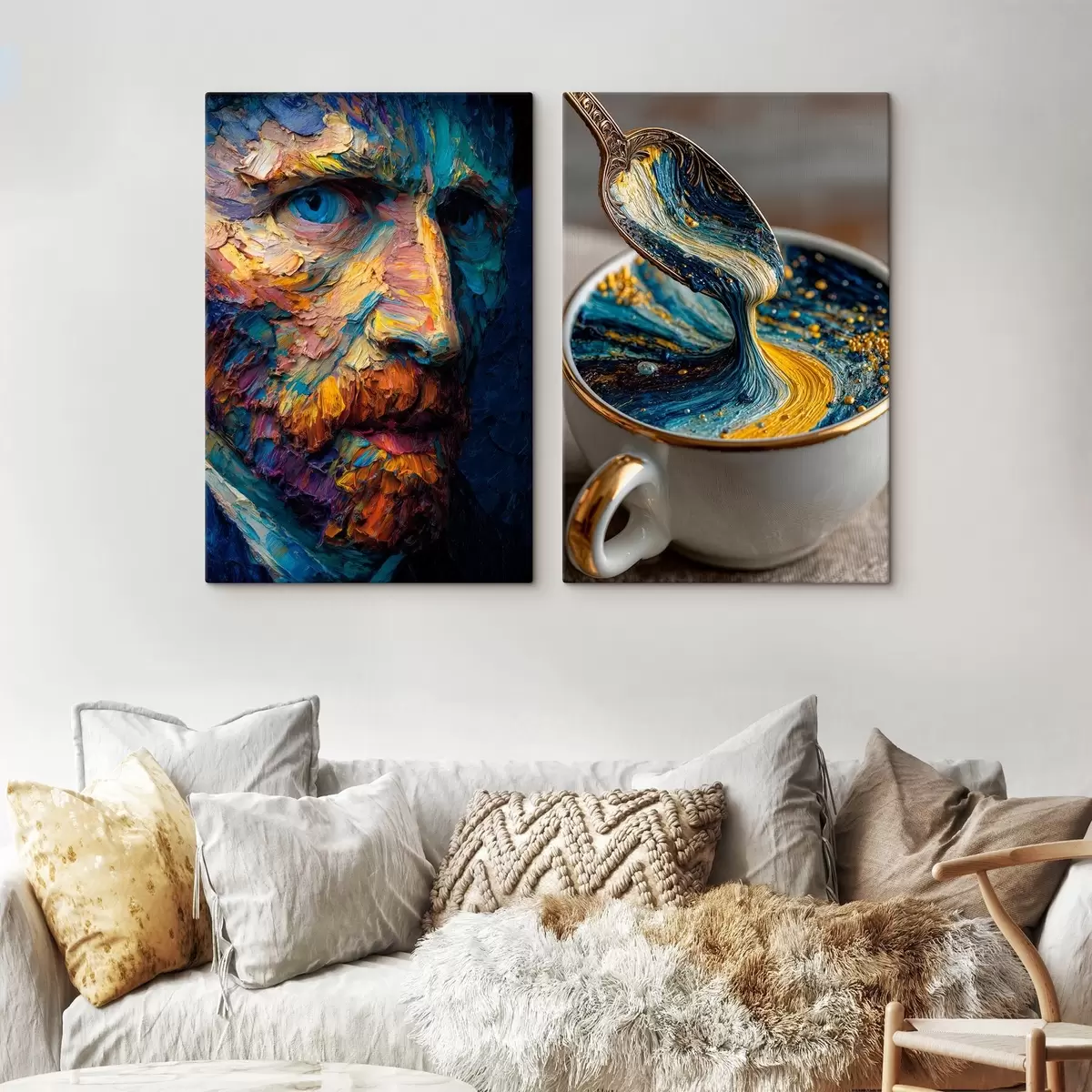 Schilderijen Picasso en abstractie in een kopje in olieverfstijl m00639