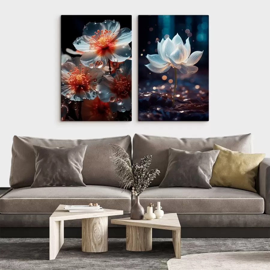  Schilderijen Waterbloemen: compositie met lotussen m00641