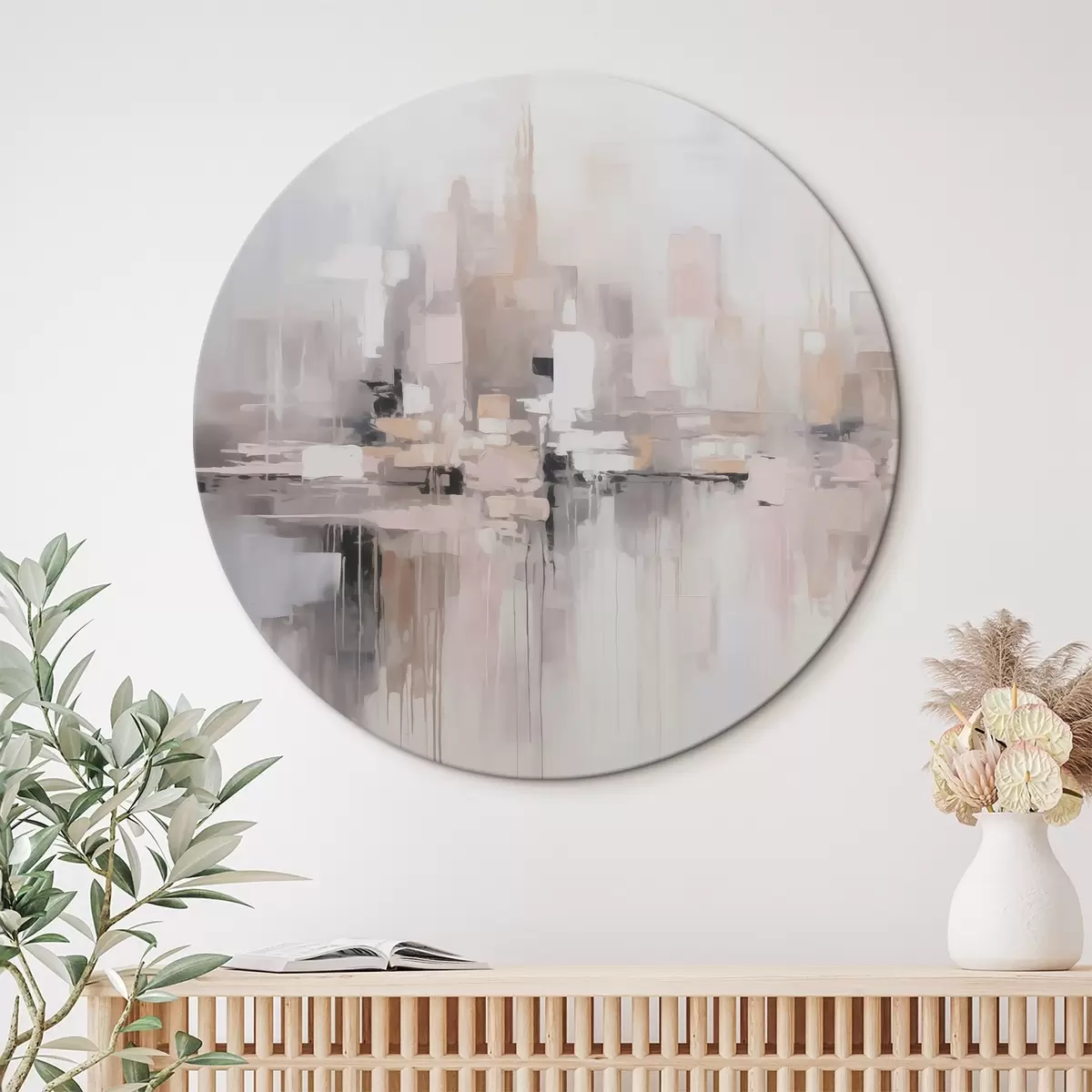 Ronde schilderijen Abstracte stad r45602