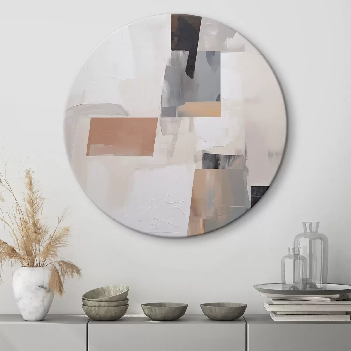 Ronde schilderijen Abstractie r45609