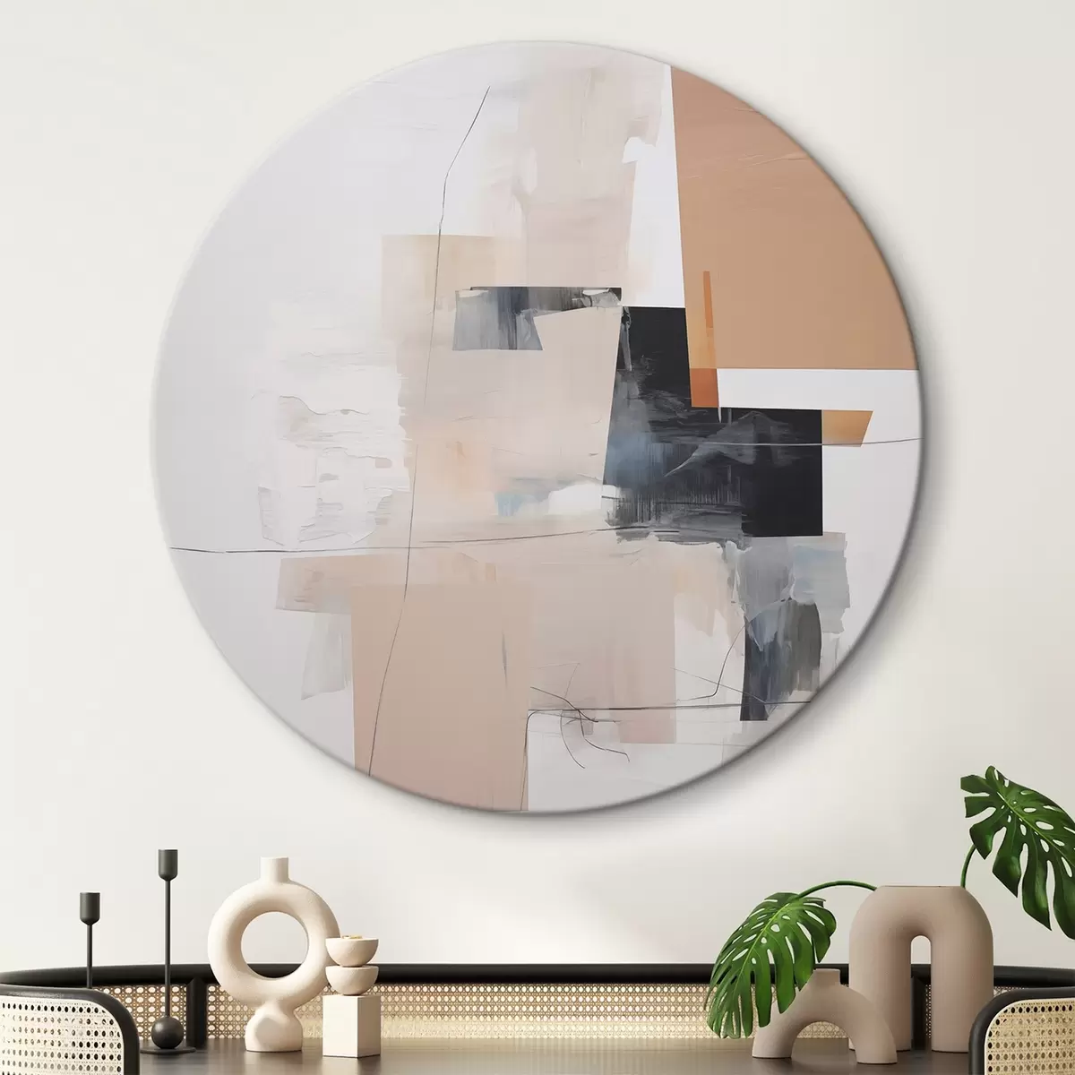 Ronde schilderijen Abstractie r45610