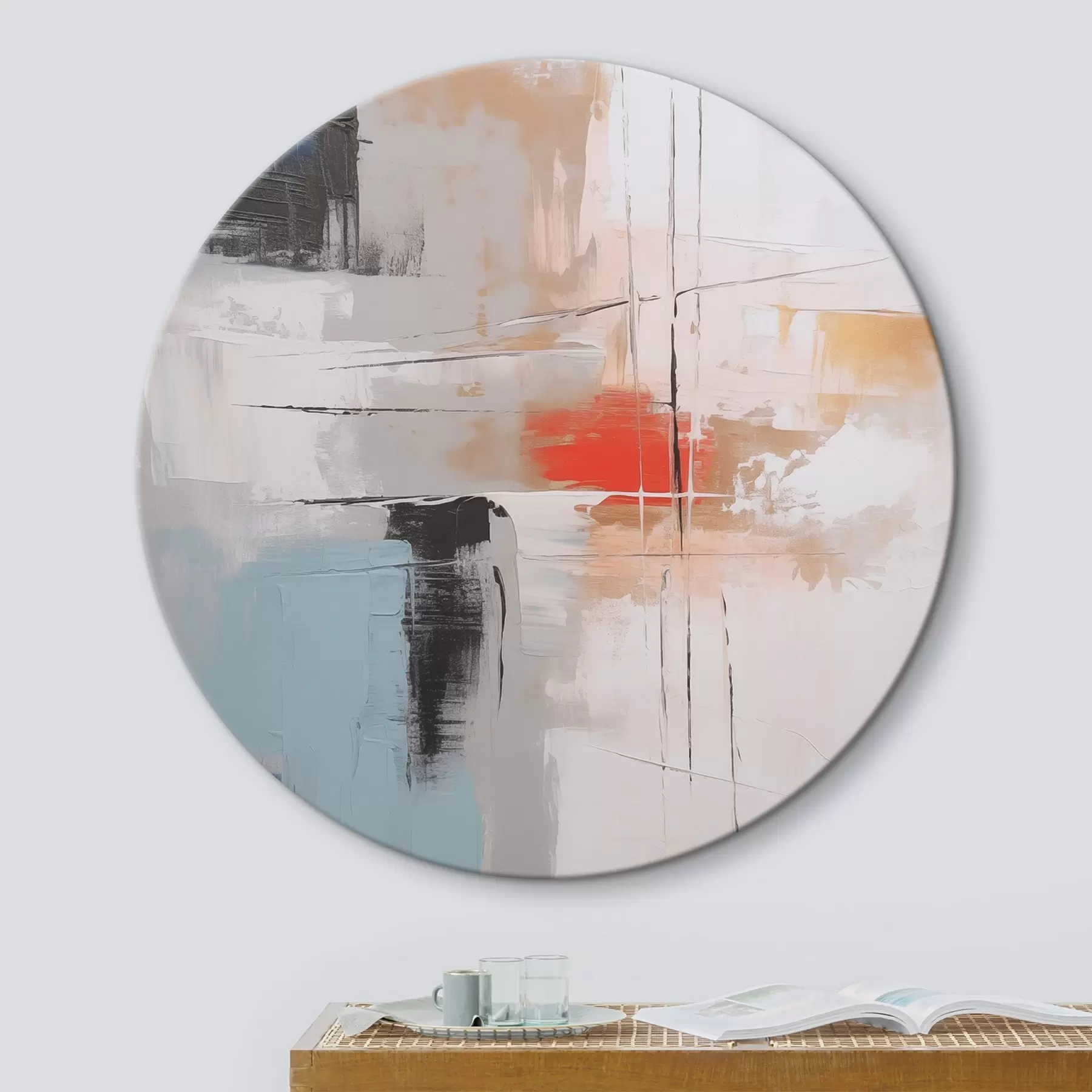  Schilderijen Abstractie imitatie van schilderen en schuren r45635