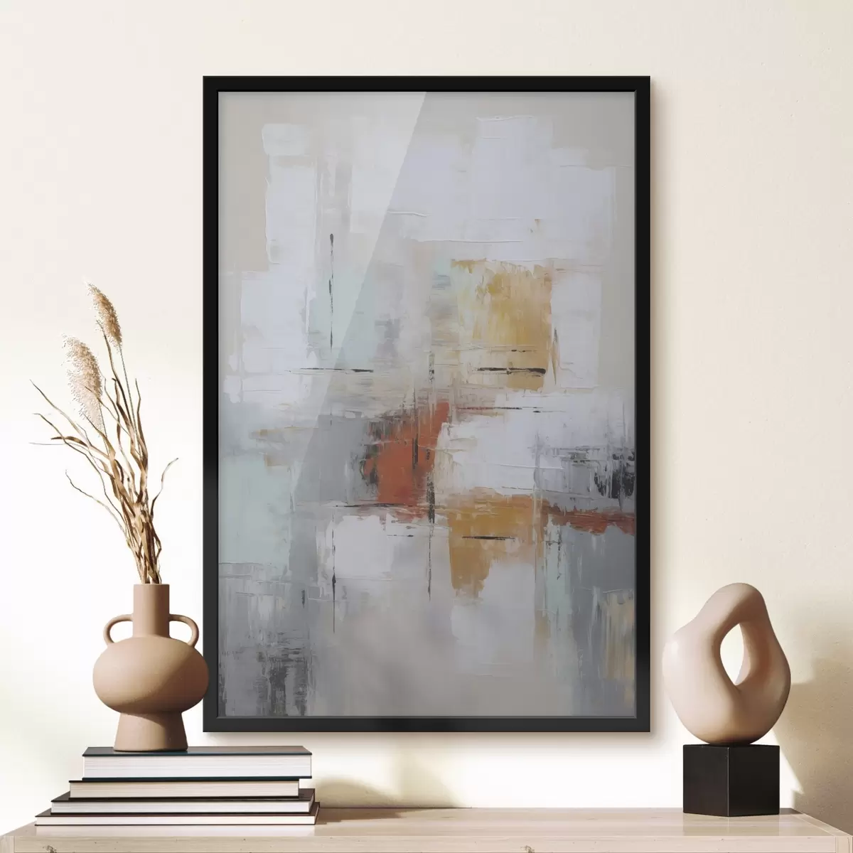 Poster Abstractie imitatie van schilderen en schuren f45634