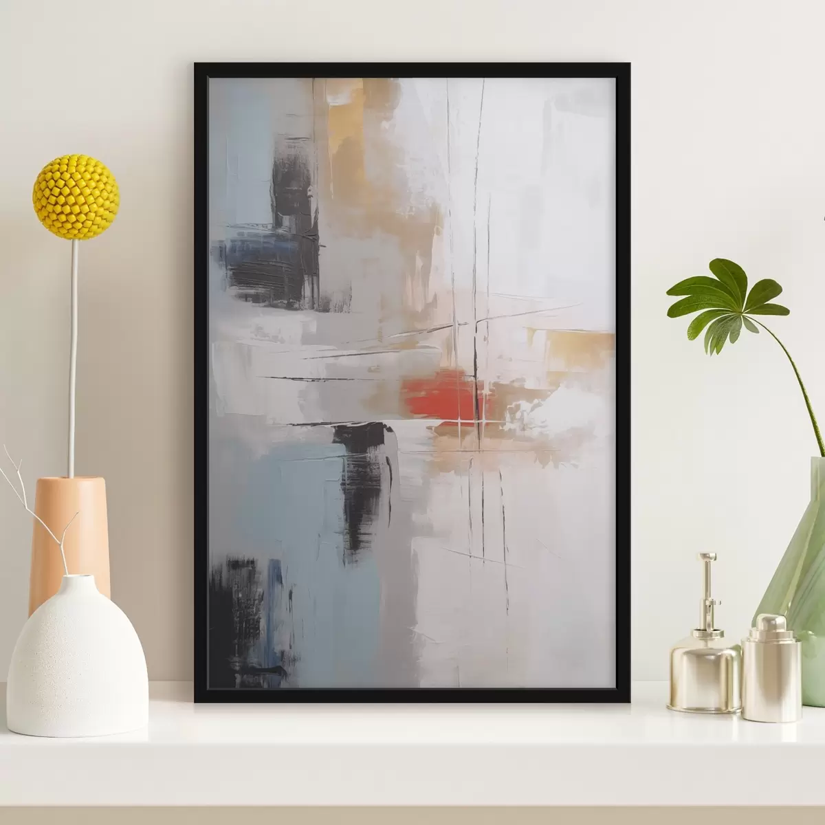 Poster Abstractie imitatie van schilderen en schuren f45635