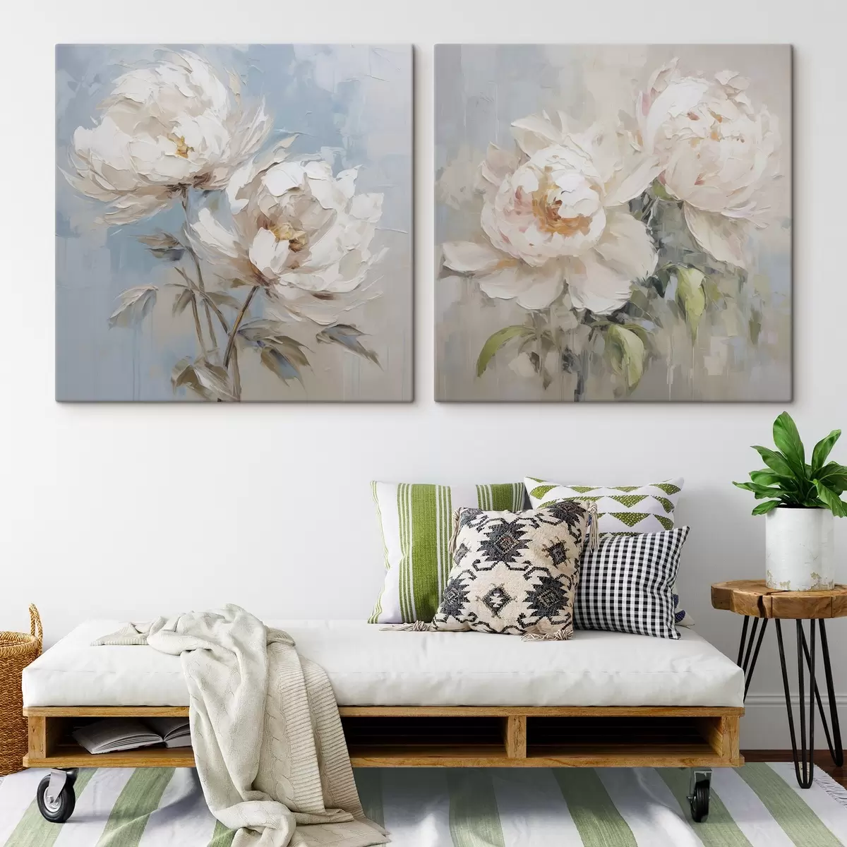  Schilderijen Pioenrozen imitatieschilderij m00665