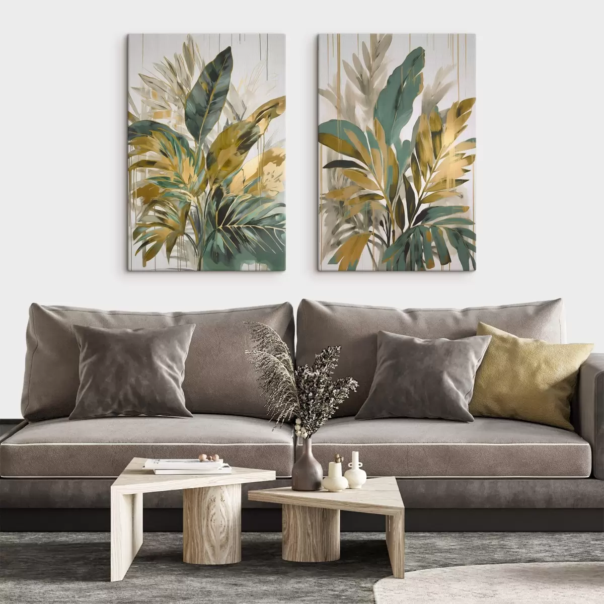  Schilderijen Abstracte tropische bladeren m00671