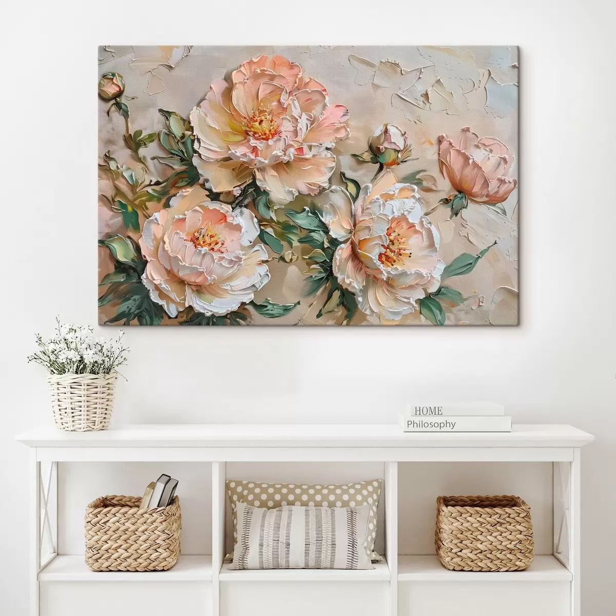  Schilderijen Pioen impasto imitatie s45447