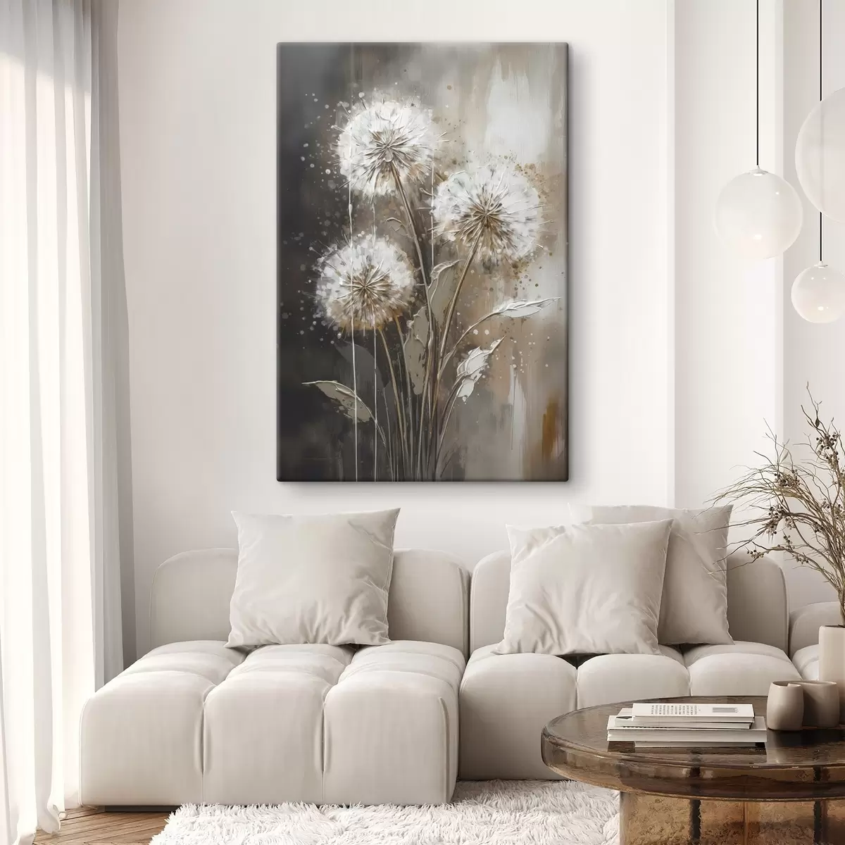  Schilderijen Abstracte paardenbloemen s45449