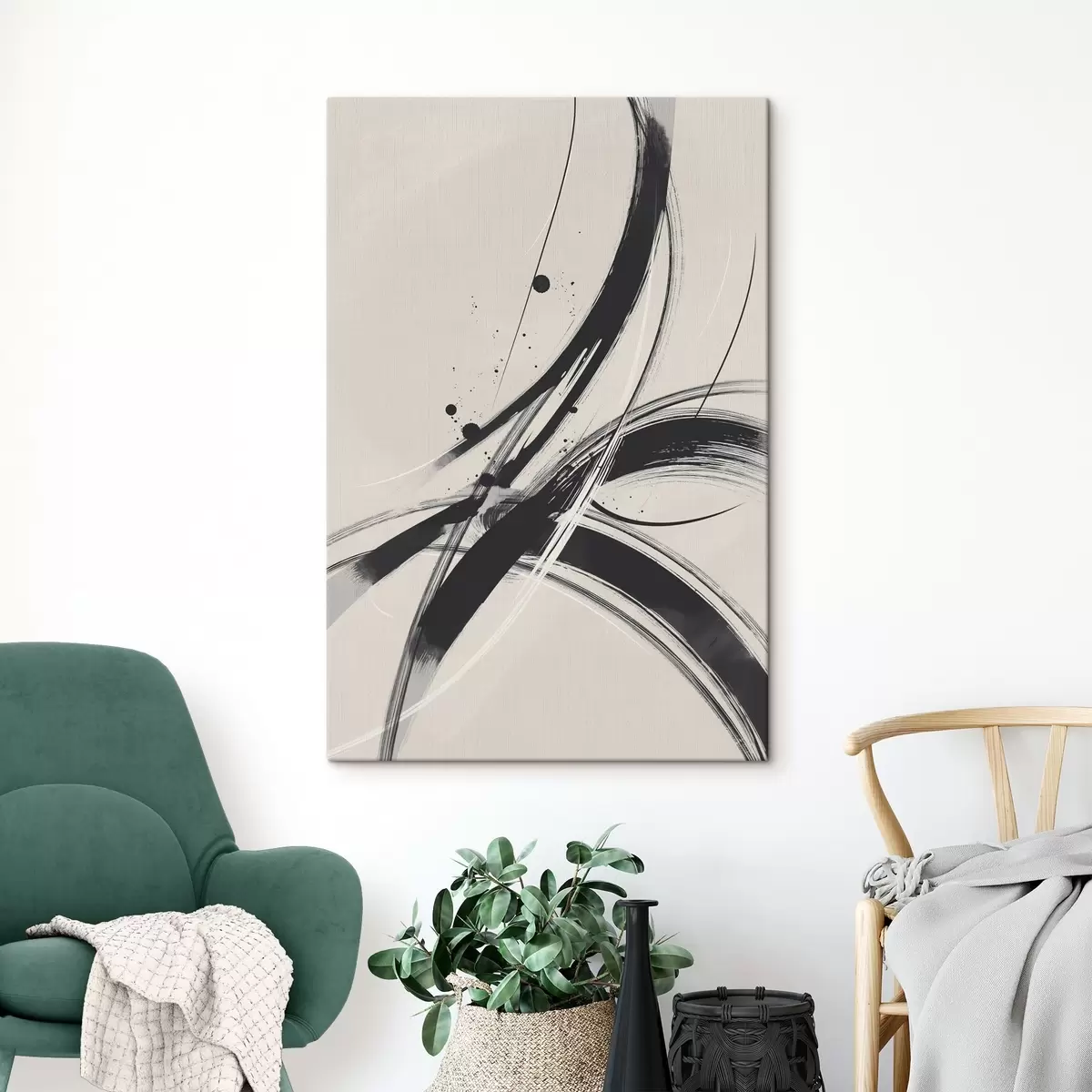  Schilderijen Abstracte minimalistische penseelstreken s45583