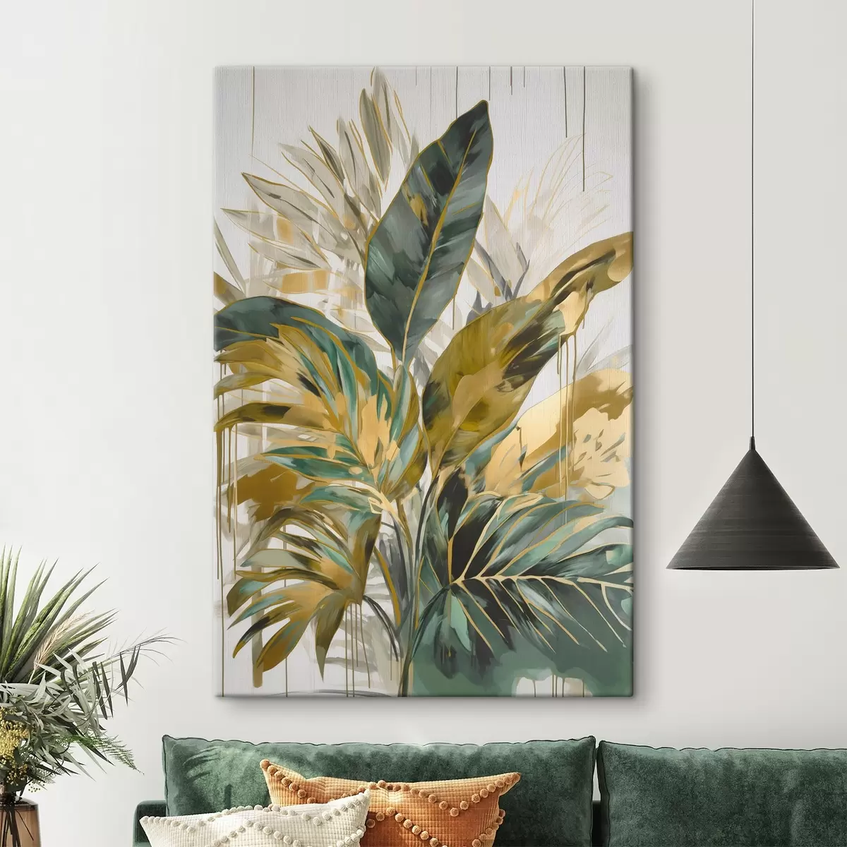  Schilderijen Abstracte tropische bladeren s45589