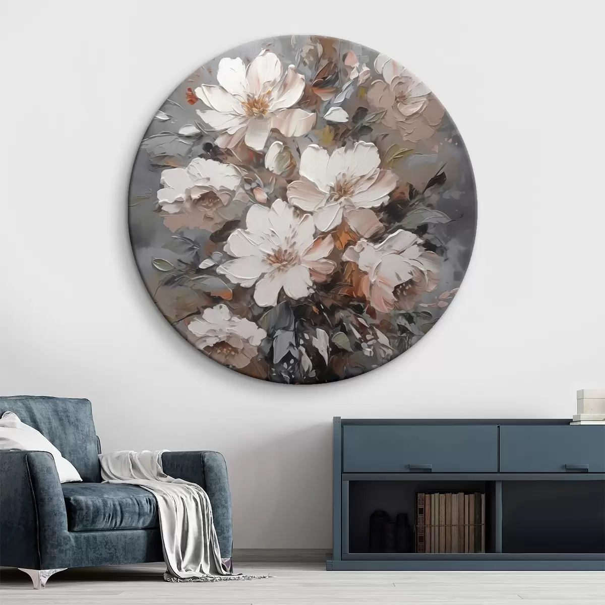 Ronde schilderijen Boeket van abstracte bloemen r45580
