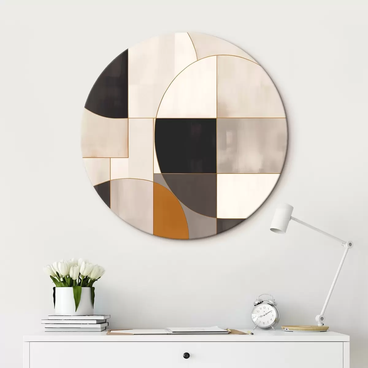 Ronde schilderijen Geometrische abstractie r45584