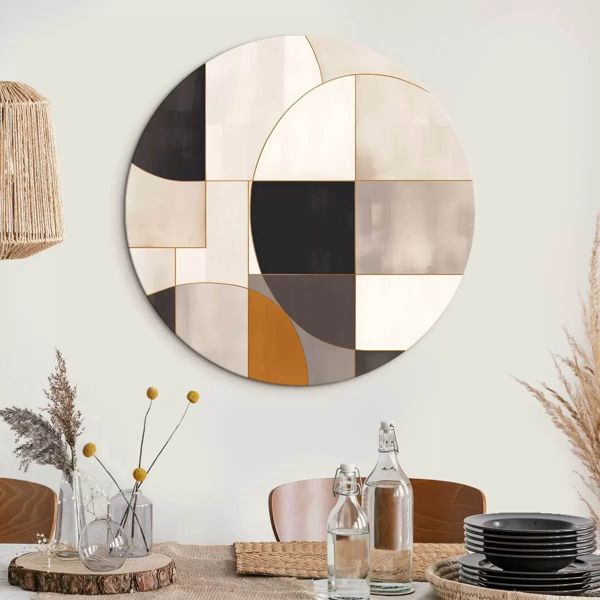 Ronde schilderijen Geometrische abstractie r45584
