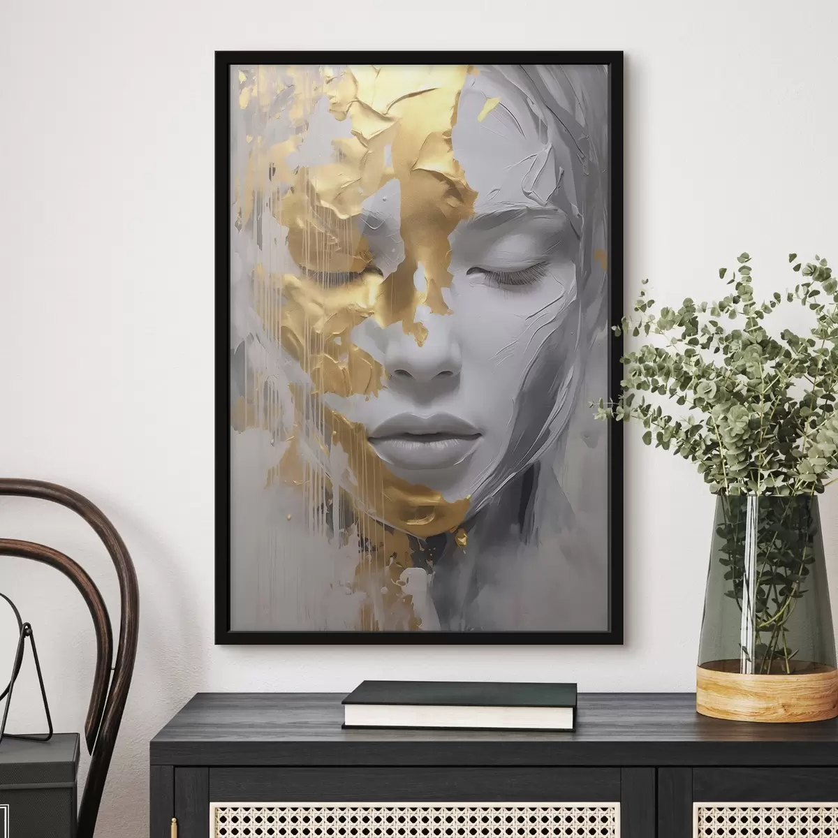 Poster Abstract portret van een vrouw f45448