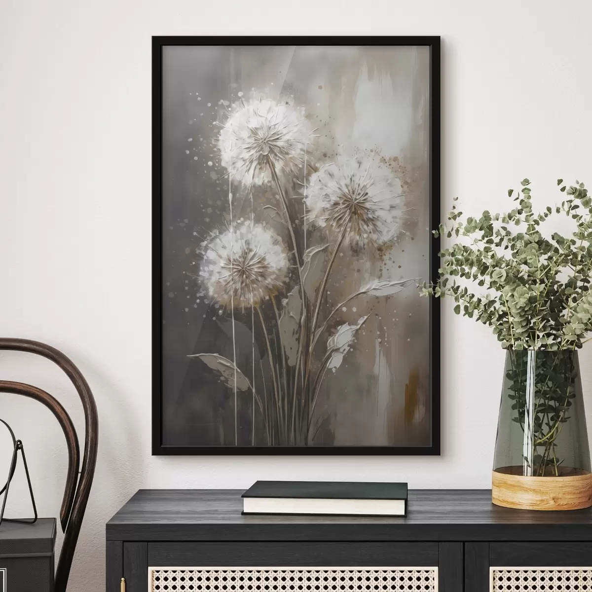 Poster Abstracte paardebloemen f45449
