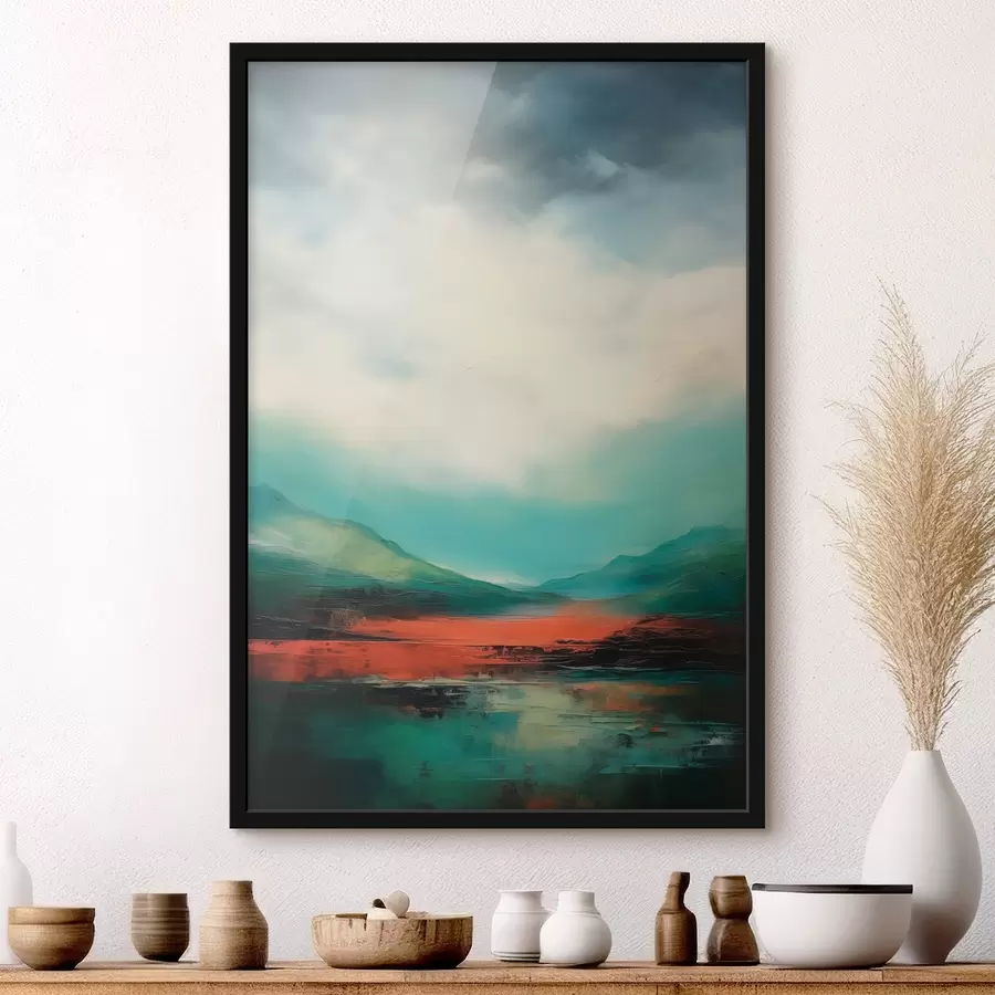 Fotobehang Helder landschap met wolken en bergen f45626