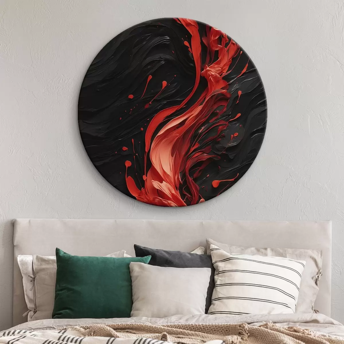 Ronde schilderijen Abstracte concentrische cirkels in grijze en witte tinten r45490