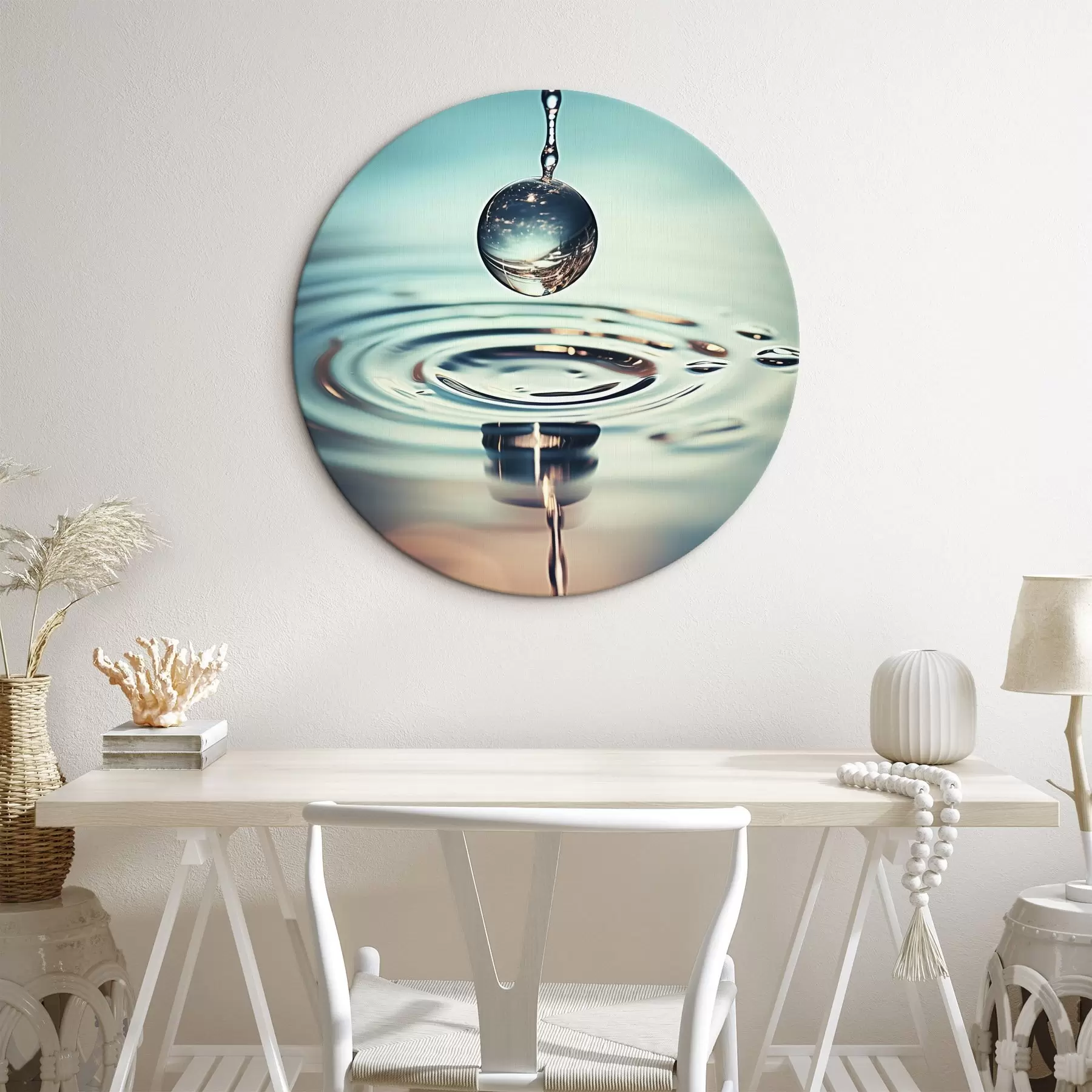  Schilderijen Een waterdruppel die valt met lichtflitsen r45501