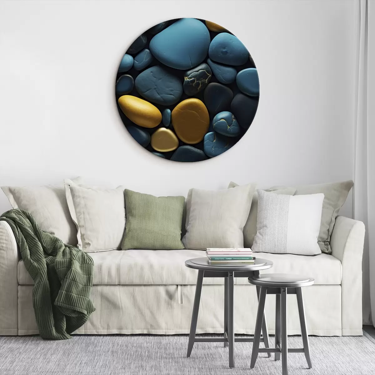 Ronde schilderijen Abstracte verticale gekleurde lijnen r45512