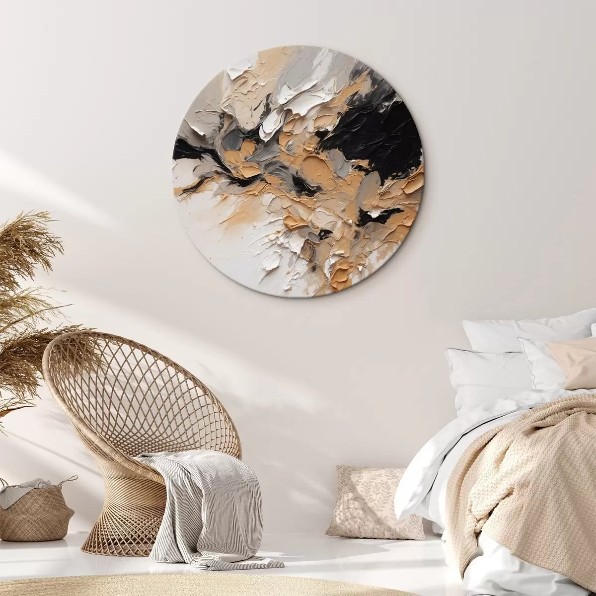 Ronde schilderijen Abstracte textuur met verfstreken r45619