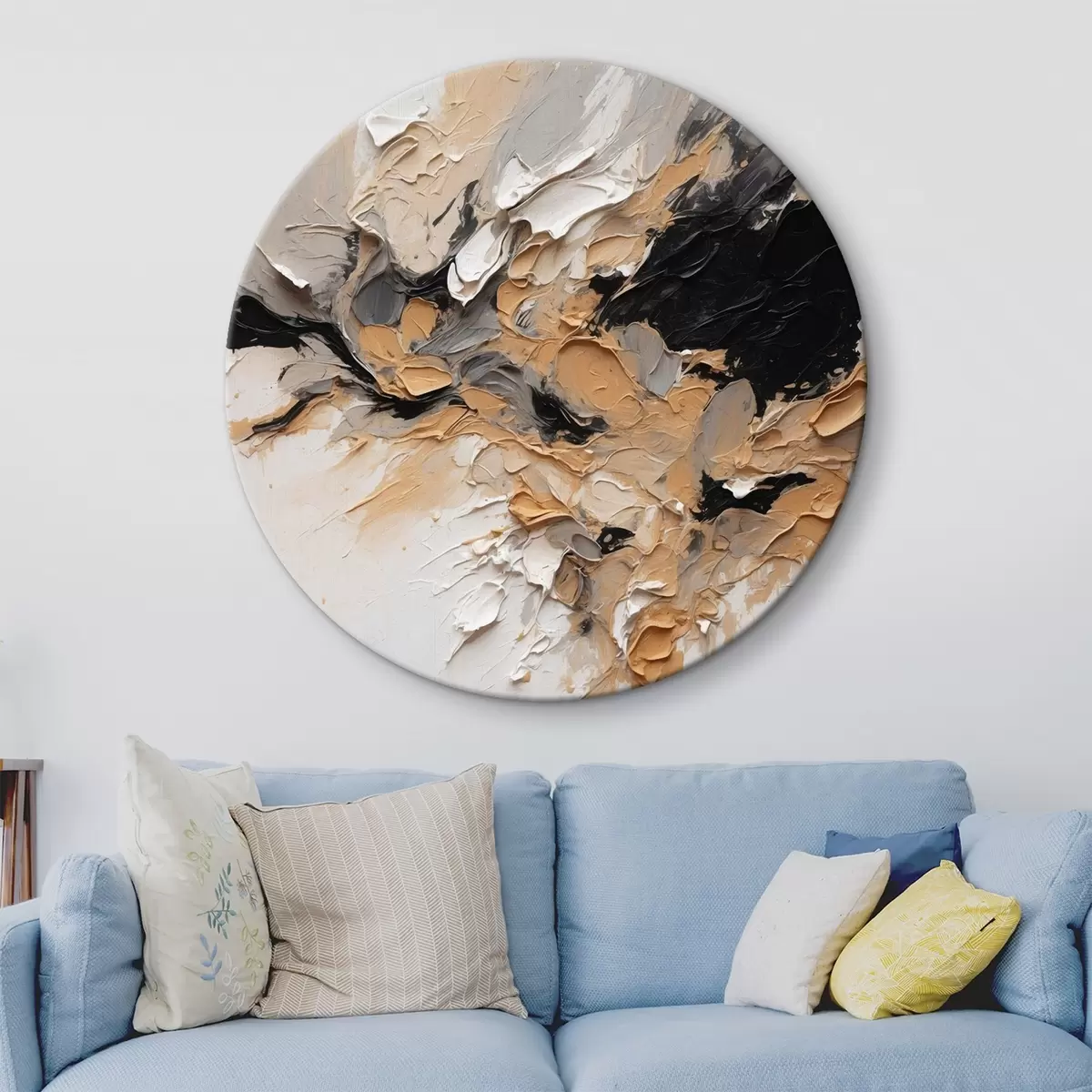 Ronde schilderijen Abstracte textuur met verfstreken r45619