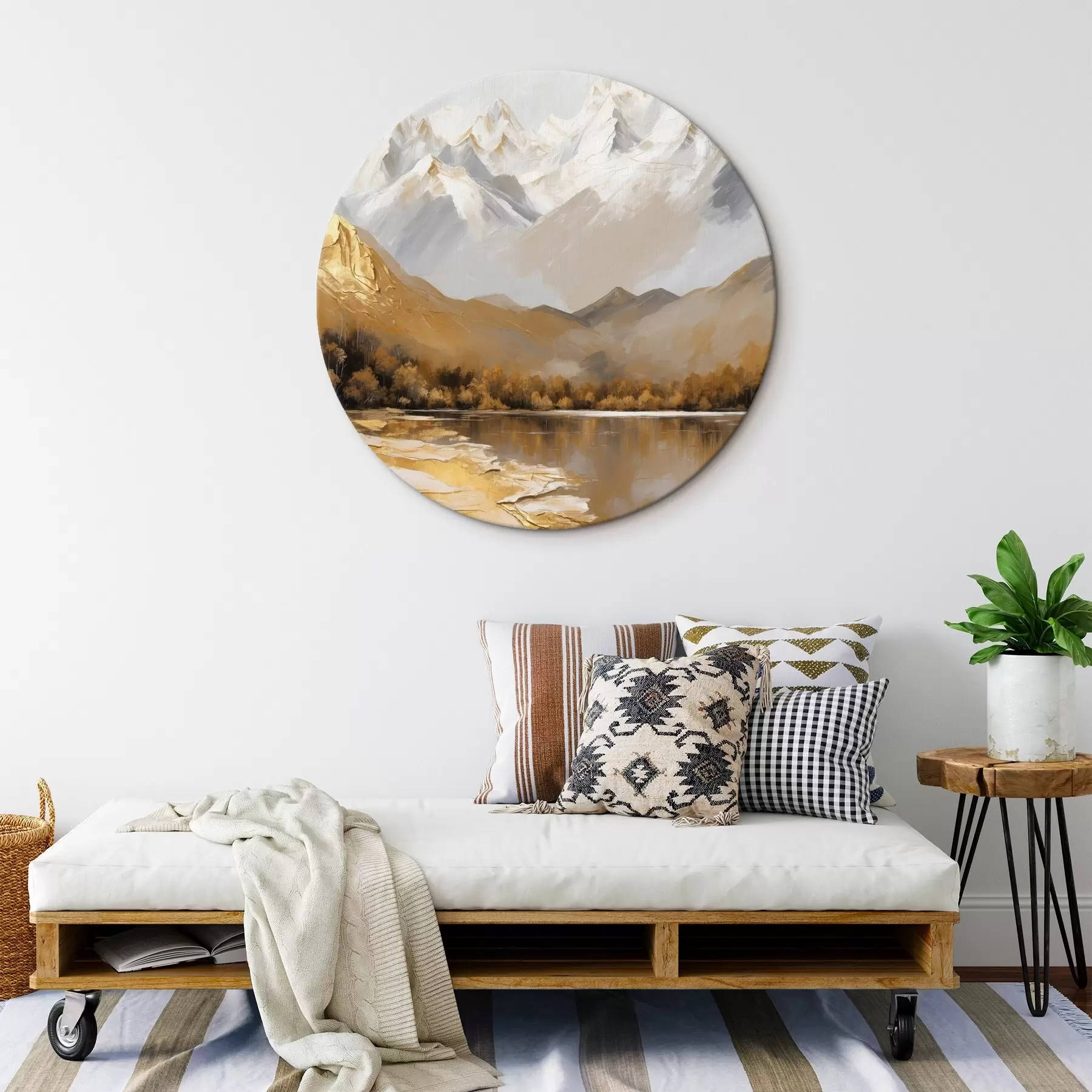  Schilderijen Berglandschap met een meer en bomen r45620