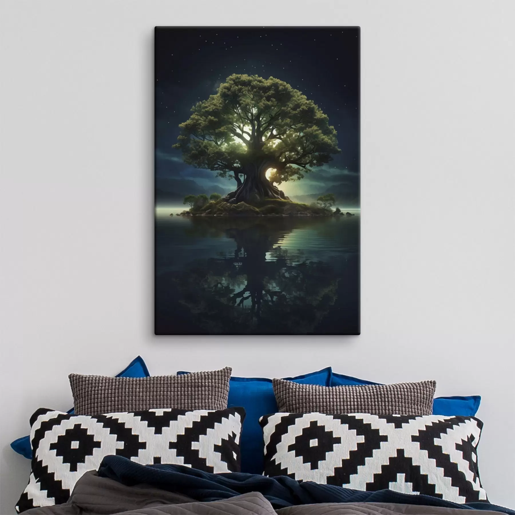  Schilderijen Enorme boom bij nacht s45510