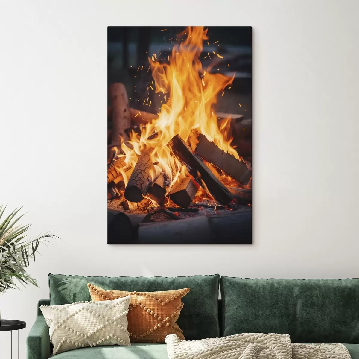  Schilderijen Vurig vreugdevuur met hout s45514