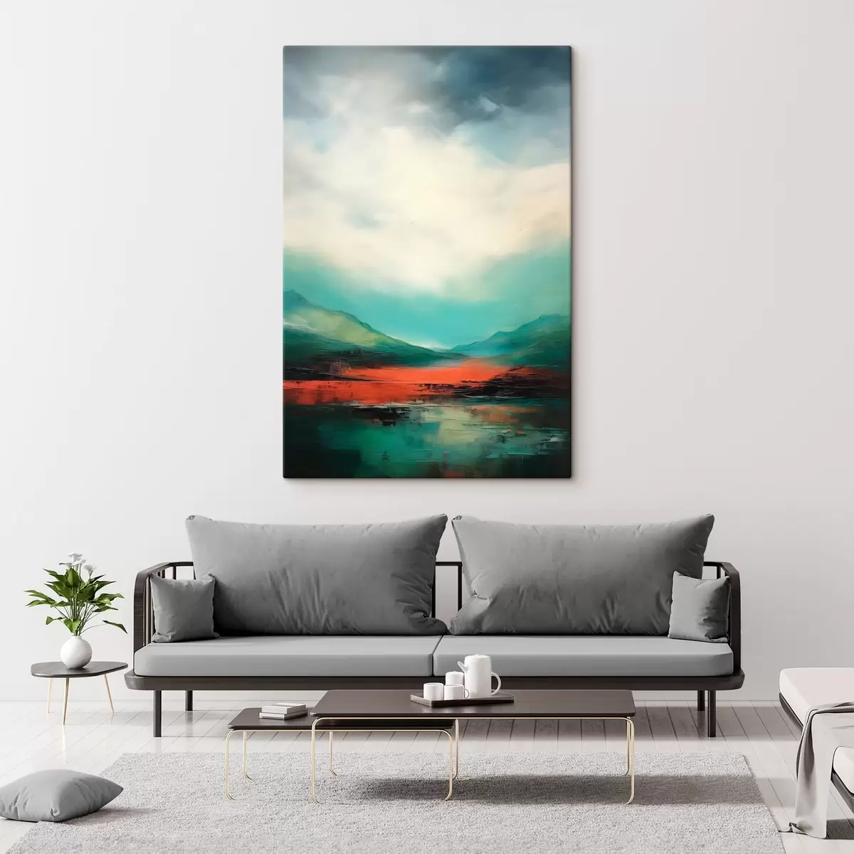  Schilderijen Helder landschap met wolken en bergen s45626