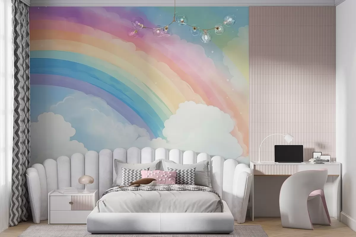 Fotobehang Regenboog aan de hemel w04487