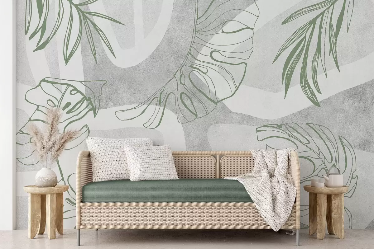 Fotobehang Abstractie met planten w04492v1