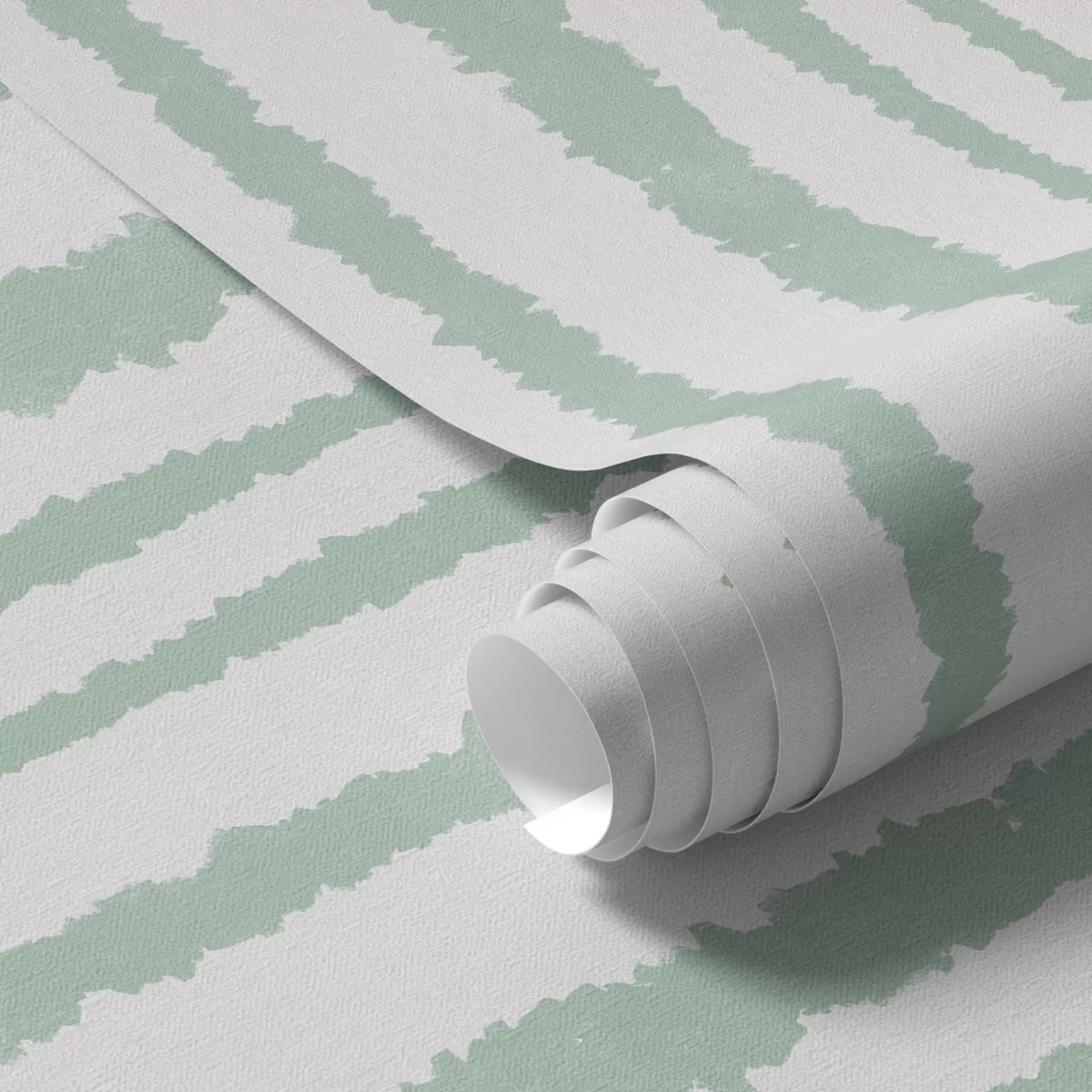 Fotobehang Ongelijke mintkleurige strepen op een witte achtergrond a00510