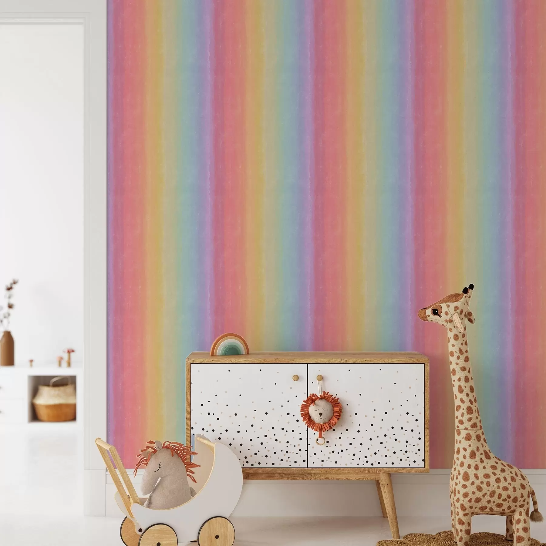Fotobehang Helder regenboogverloop met vloeiende overgangen a00512