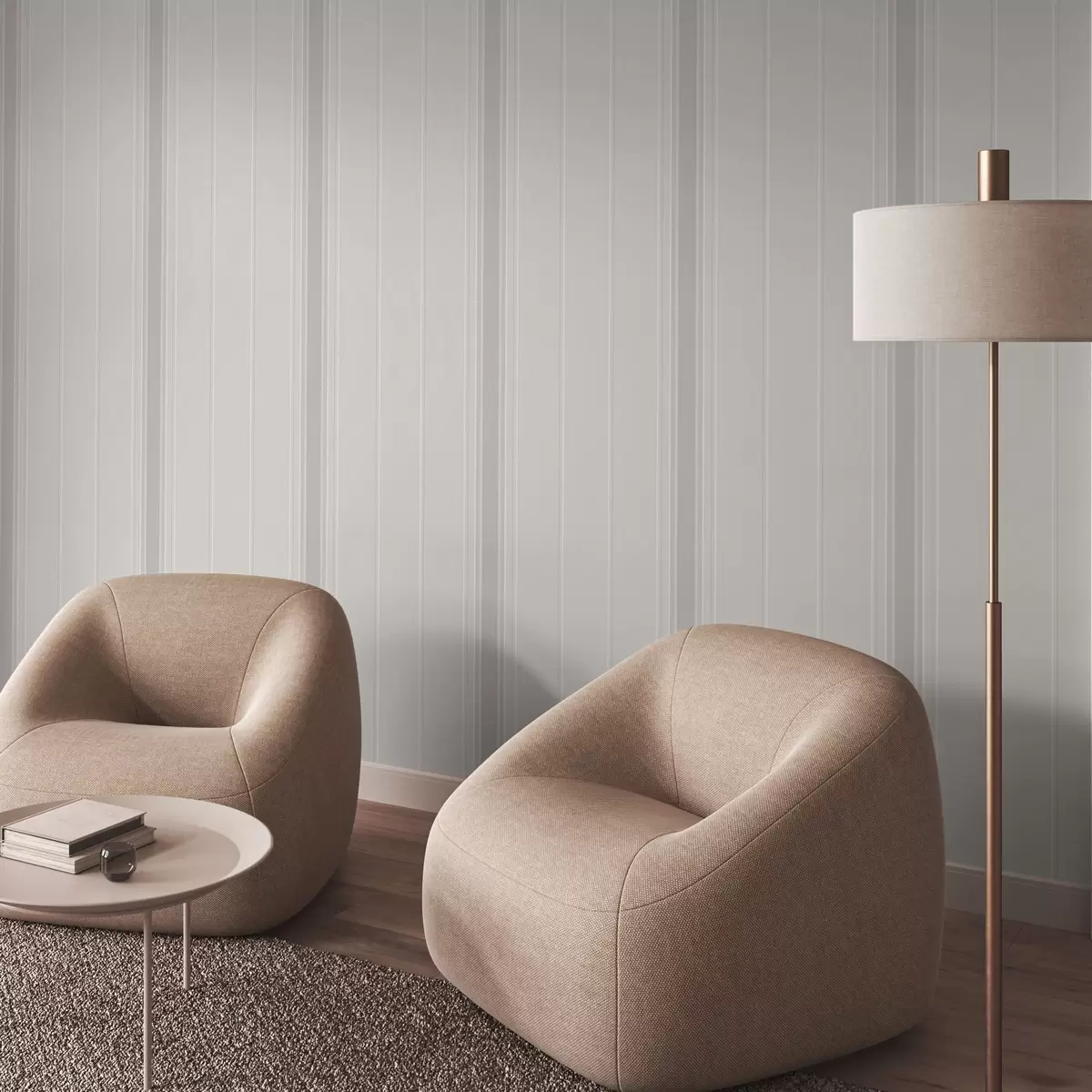 Behang Lichtbeige strepen met brede accenten a00518 Behang Lichtbeige strepen met brede accenten a00518