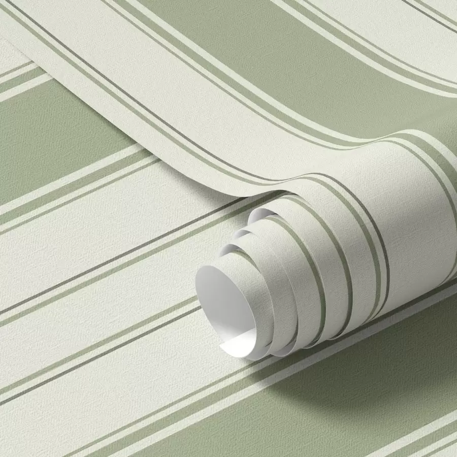 Fotobehang Crème achtergrond met egale groene verticale strepen a00560