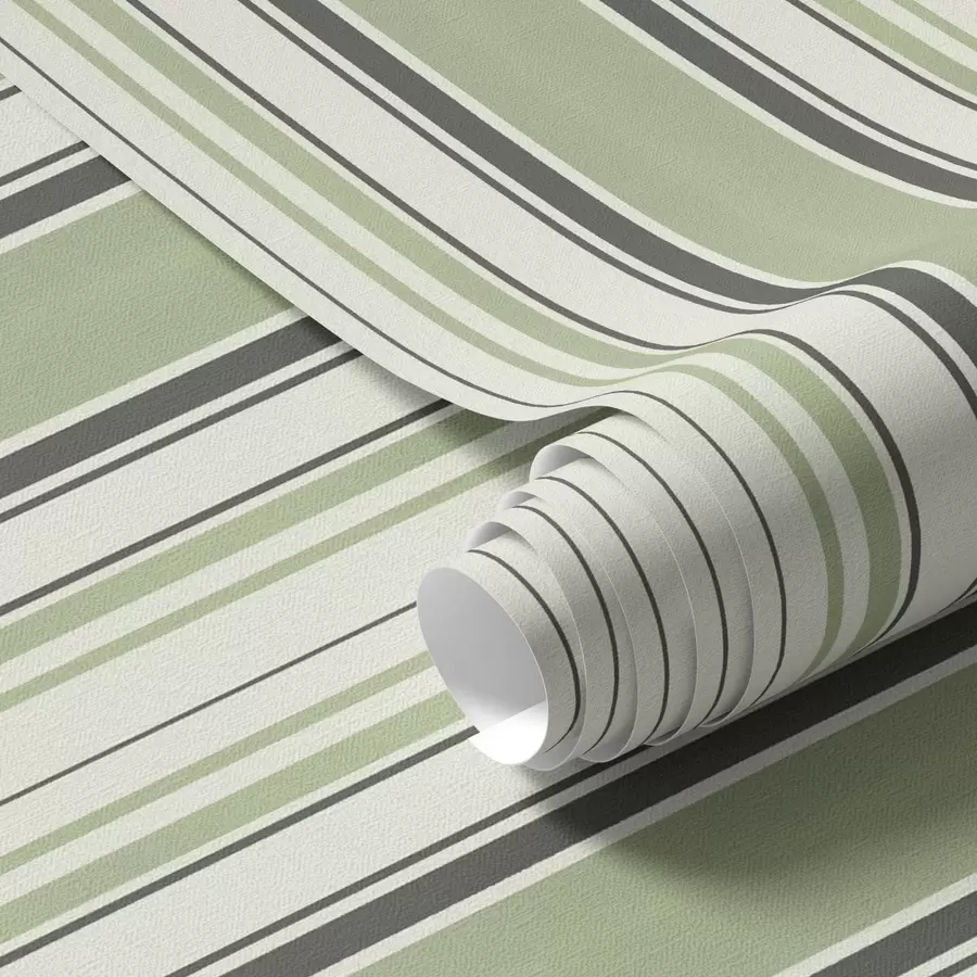 Fotobehang Crème achtergrond met een mix van groene en zwarte strepen a00563