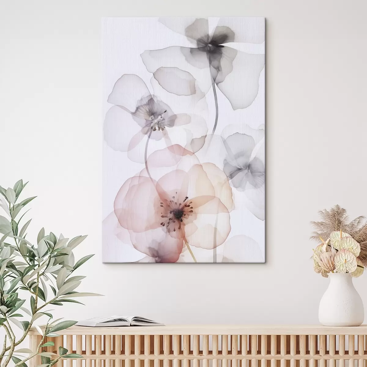  Schilderijen Bloemen imitatie van aquarel s45681