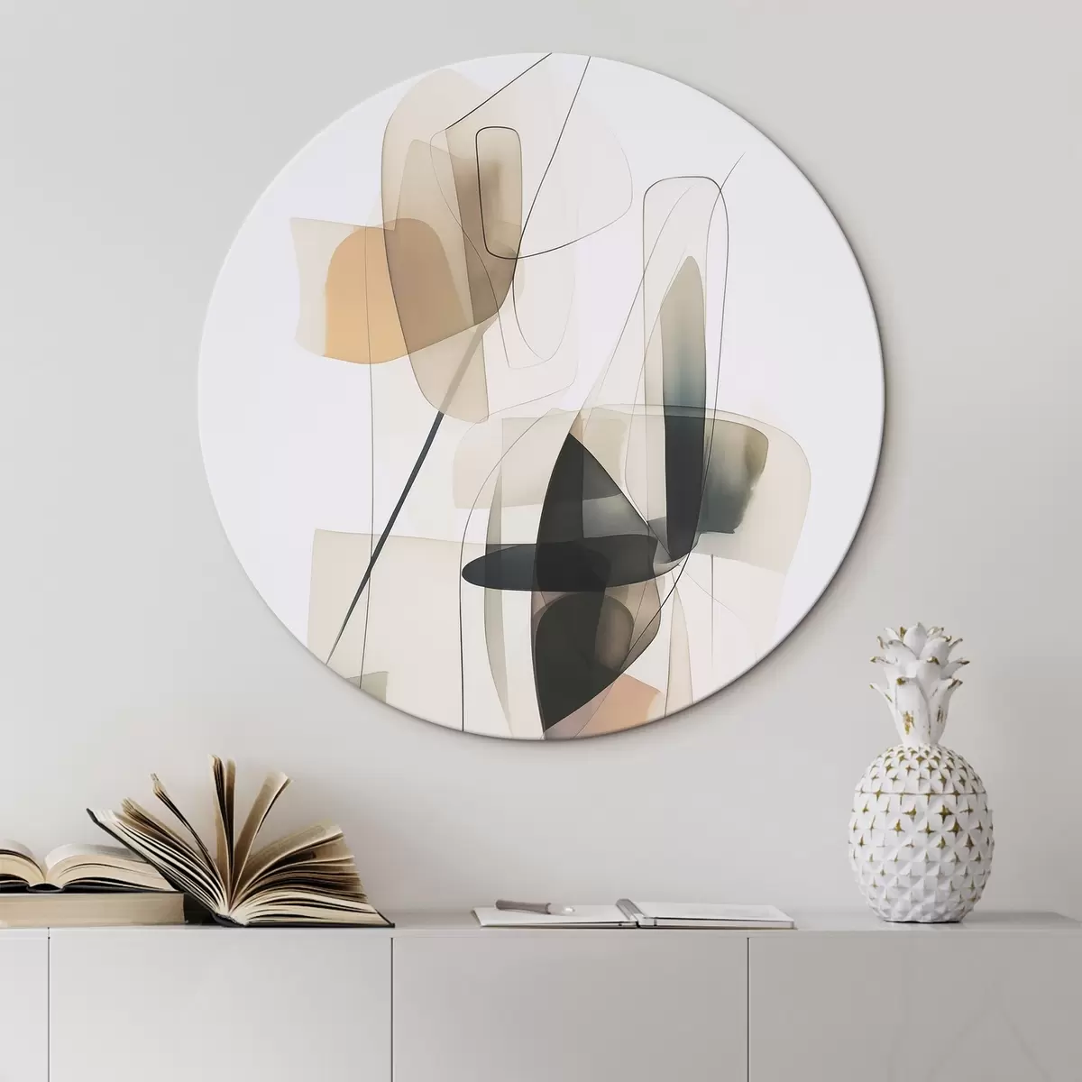 Ronde schilderijen Abstractieplekken r45670
