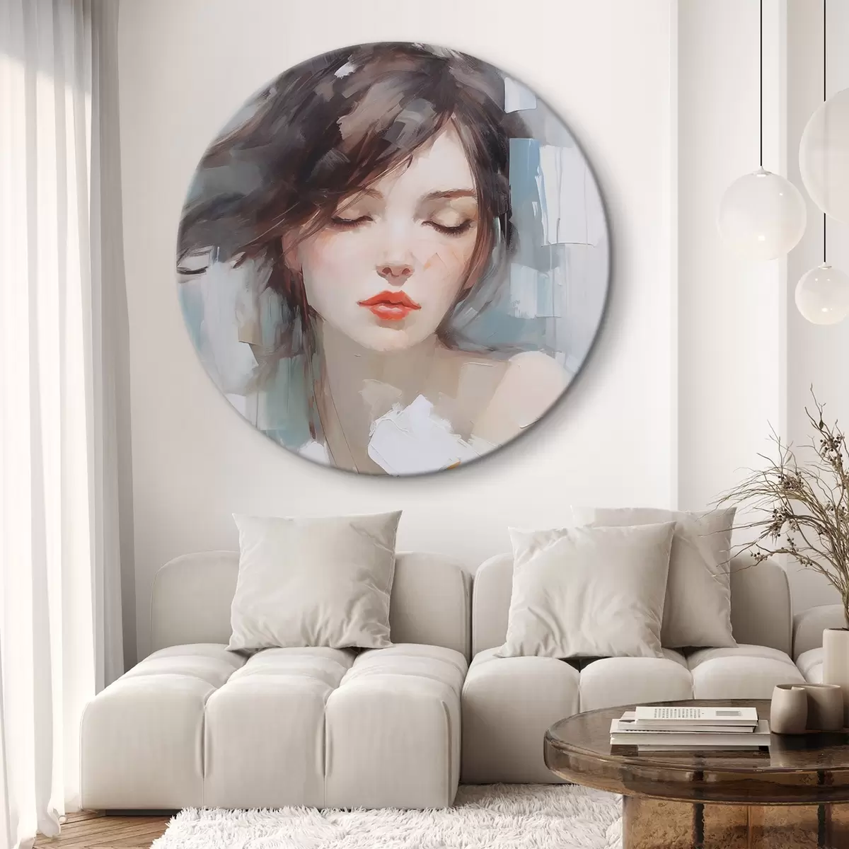 Ronde schilderijen Portret van een vrouw r45672
