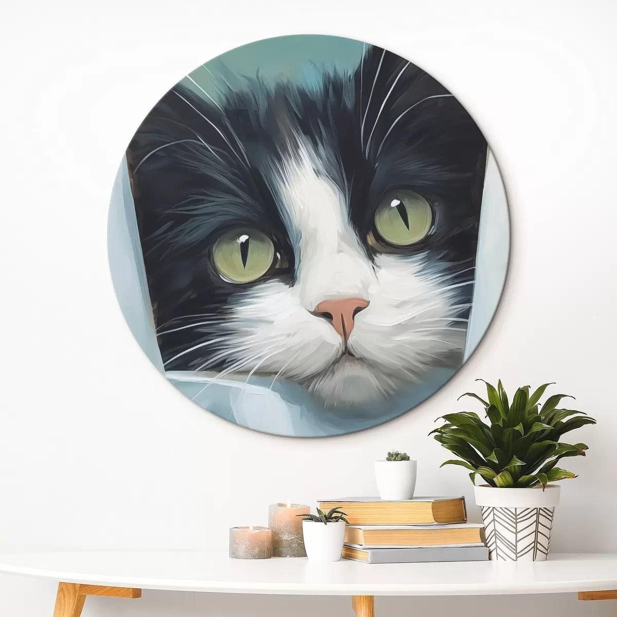 Ronde schilderijen Kat r45676