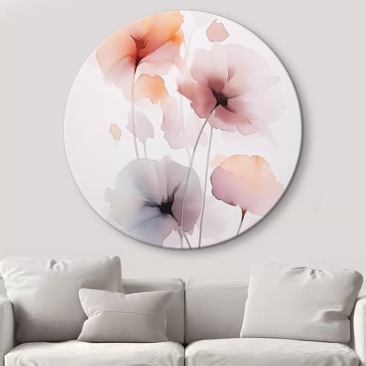 Ronde schilderijen Abstracte bloemen r45682