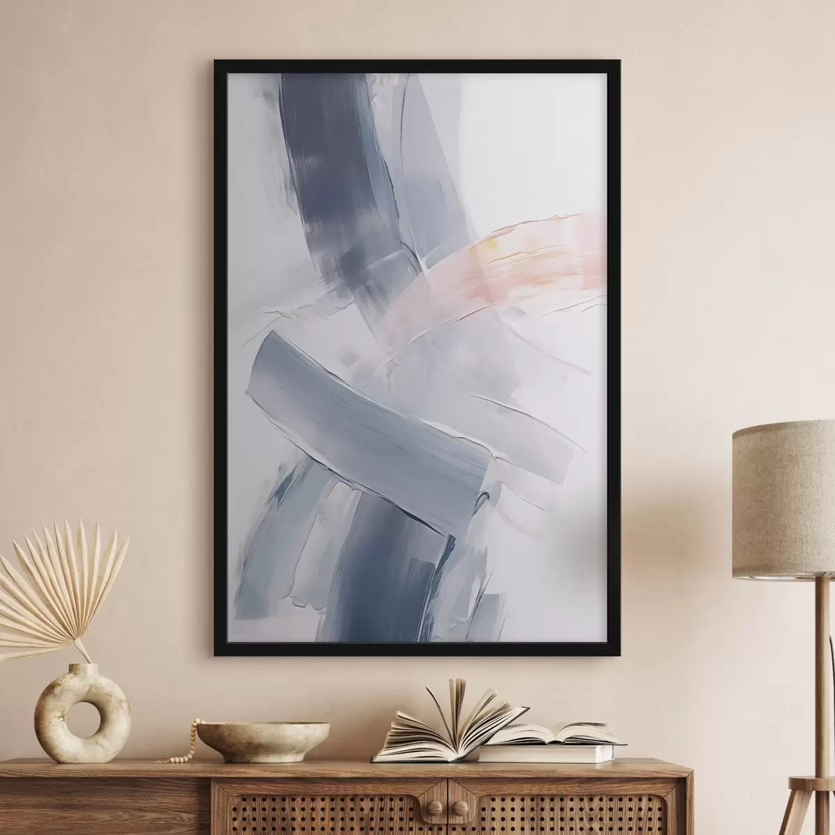 Poster Abstractie imitatie van penseelstreken f45679