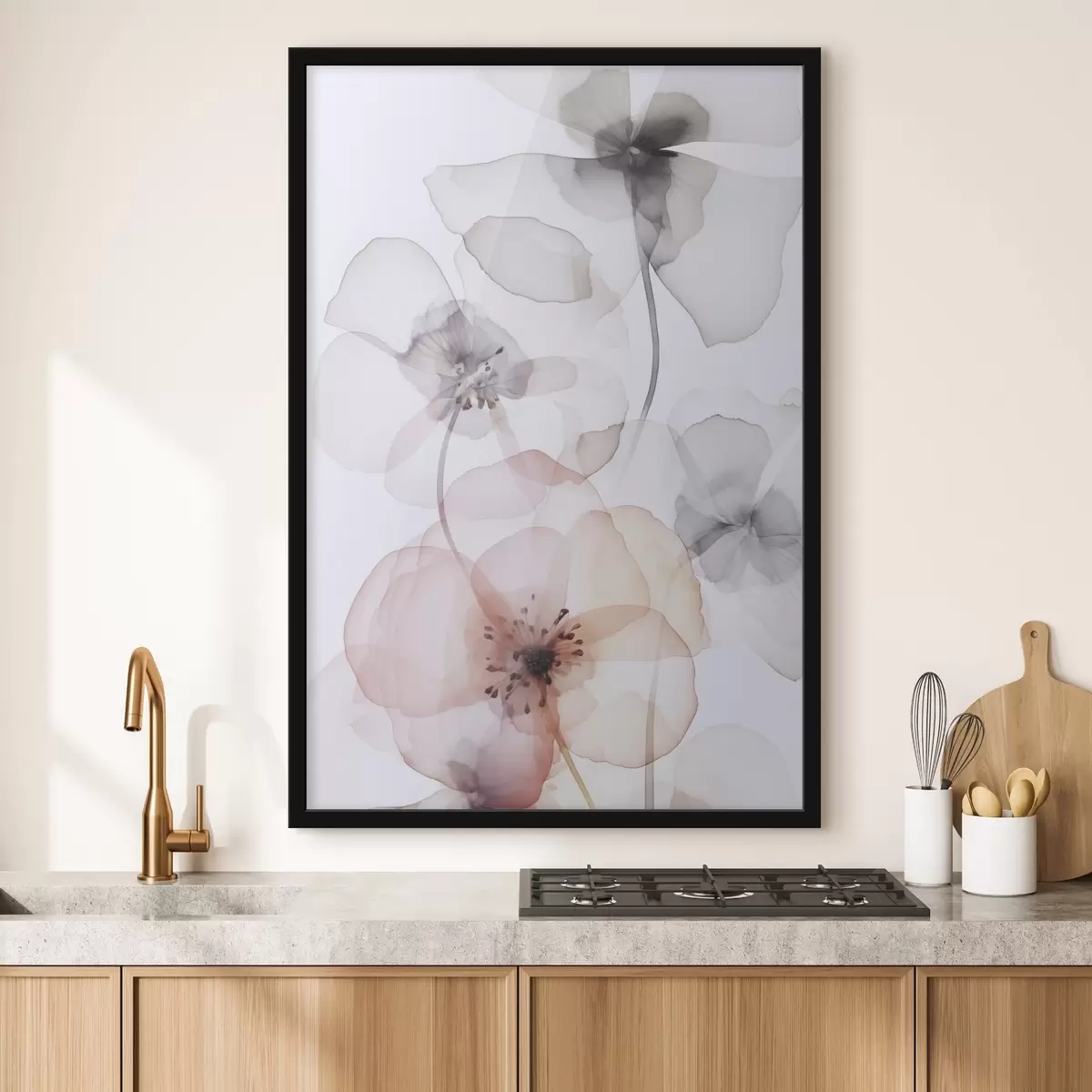 Poster Bloemen imitatie van aquarel f45681