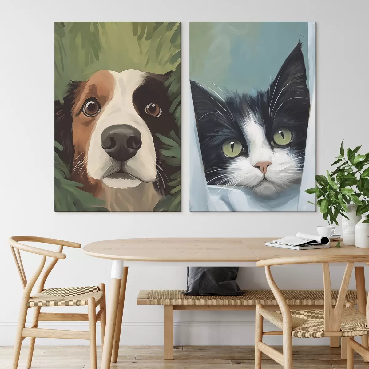  Schilderijen Hond en kat m00677