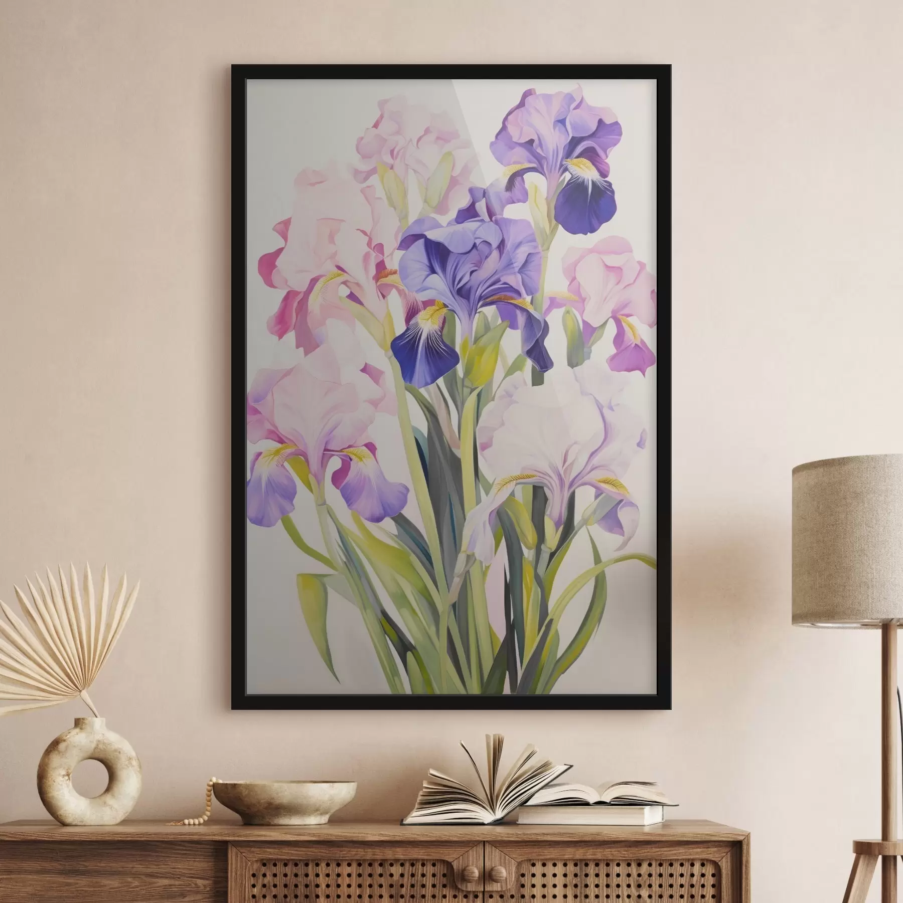 Fotobehang Boeket irissen in lila tinten f45597