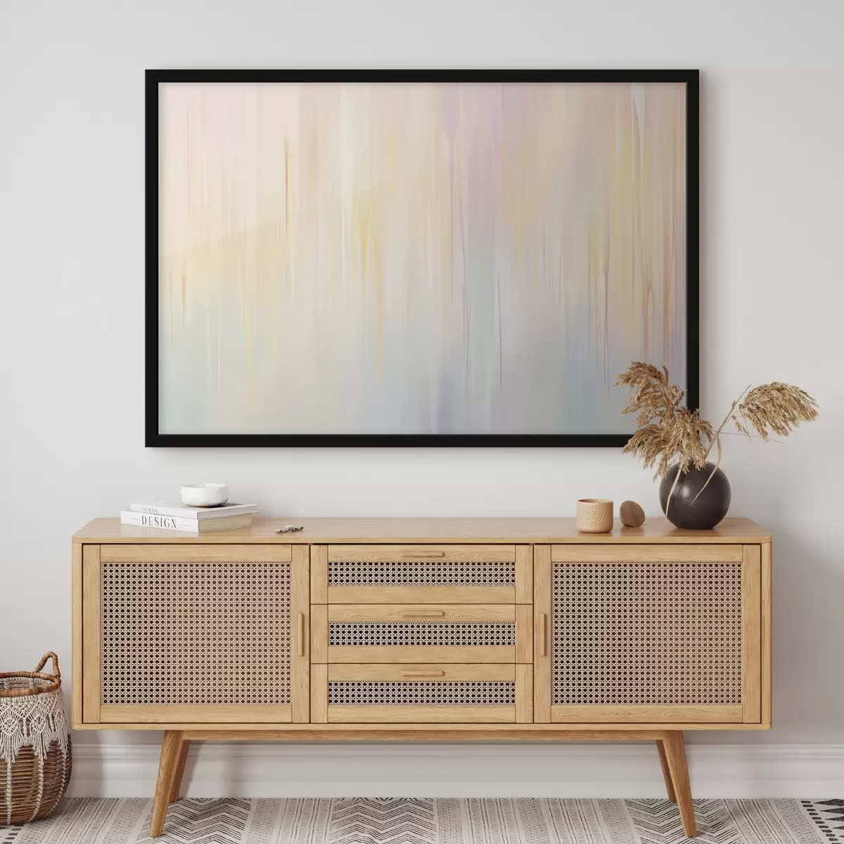 Poster Abstracte verticale strepen in pasteltinten f45508