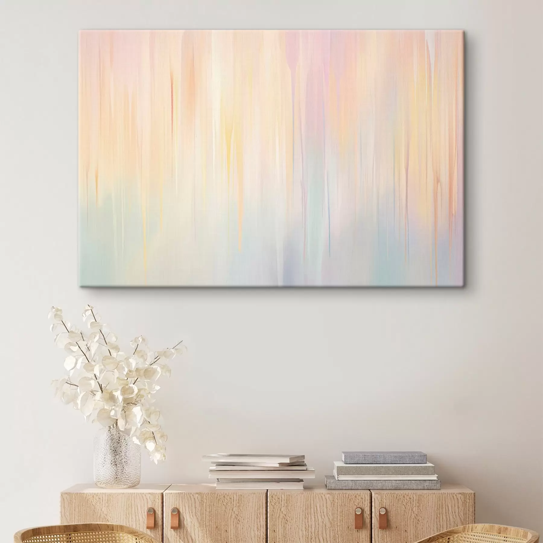  Schilderijen Abstracte verticale strepen in pasteltinten s45508