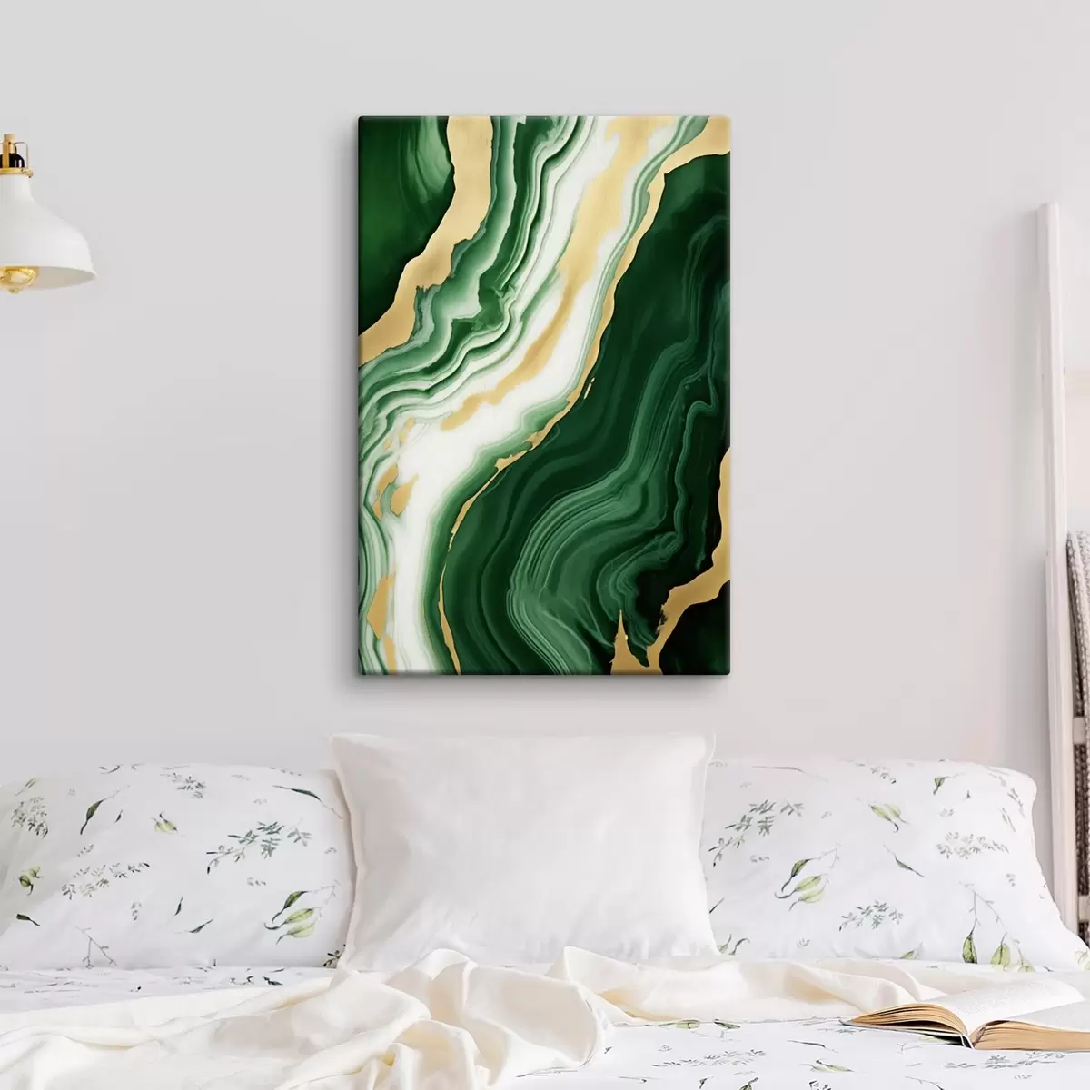  Schilderijen Groen-wit-geel marmeren texturen s45695