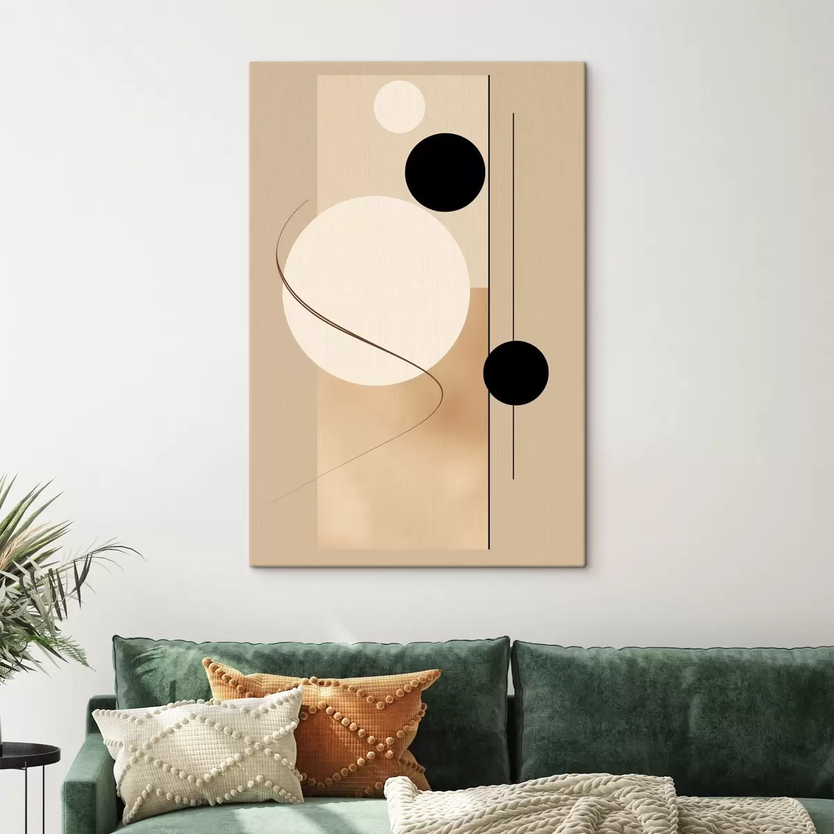  Schilderijen Minimalistische abstracte cirkels op een beige achtergrond s45699