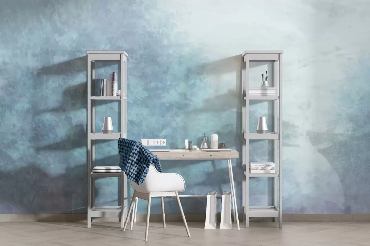 Fotobehang  Imitatie van bladeren op een betonnen muur w04468v1 kopen - Uwalls.nl Fotobehang  Imitatie van bladeren op een betonnen muur w04468v1